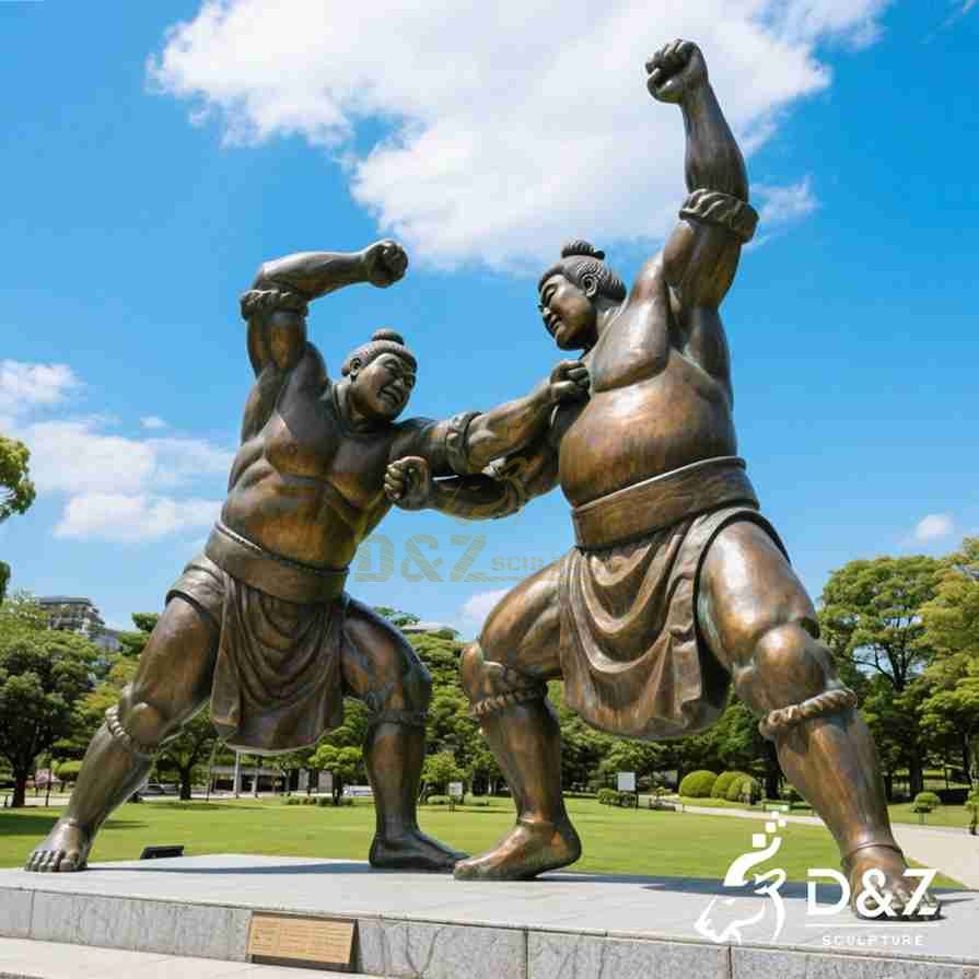 Bronze Japanese Sumo Statue 6