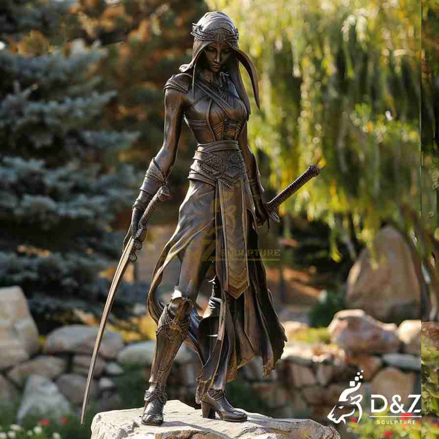 Outdoor Bronze Female Warrior Statue 3
