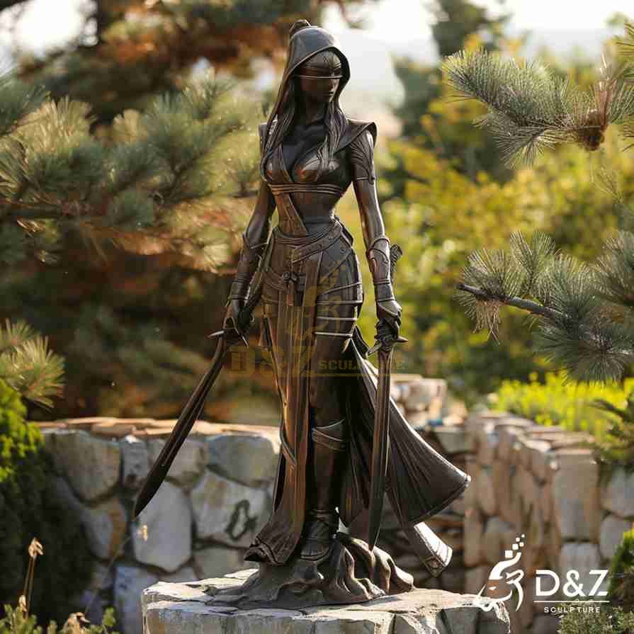 Outdoor Bronze Female Warrior Statue 4