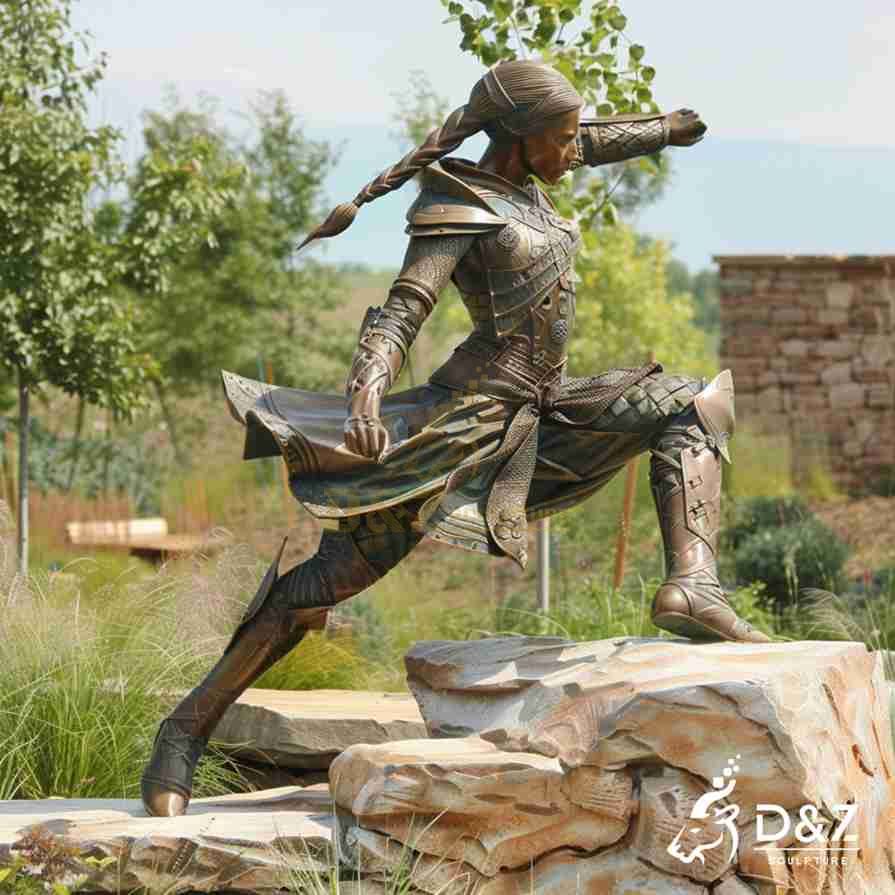Outdoor Bronze Female Warrior Statue 6