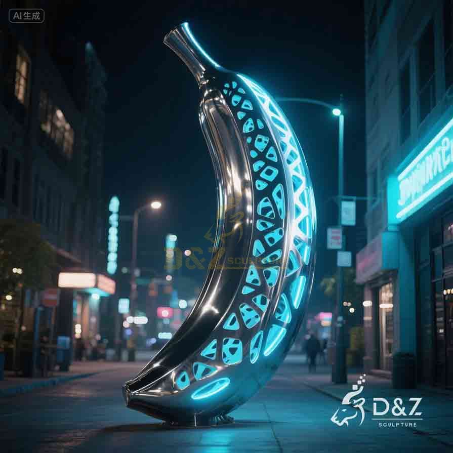 Modern Illuminated Giant Banana Sculpture 3
