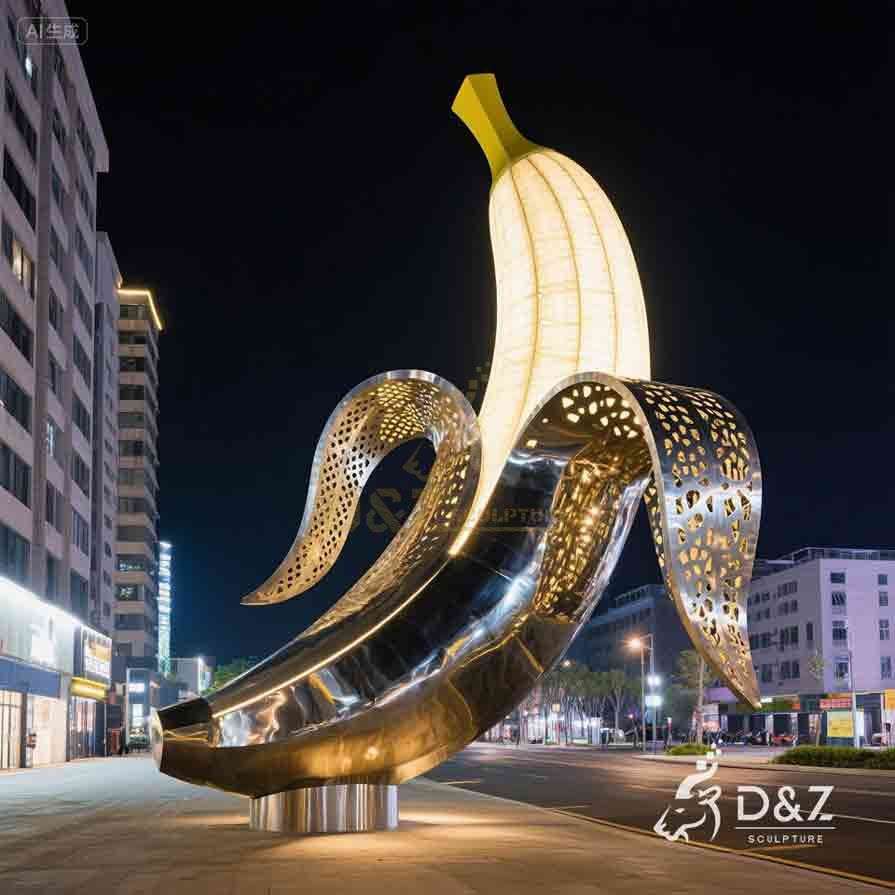Modern Illuminated Giant Banana Sculpture 8