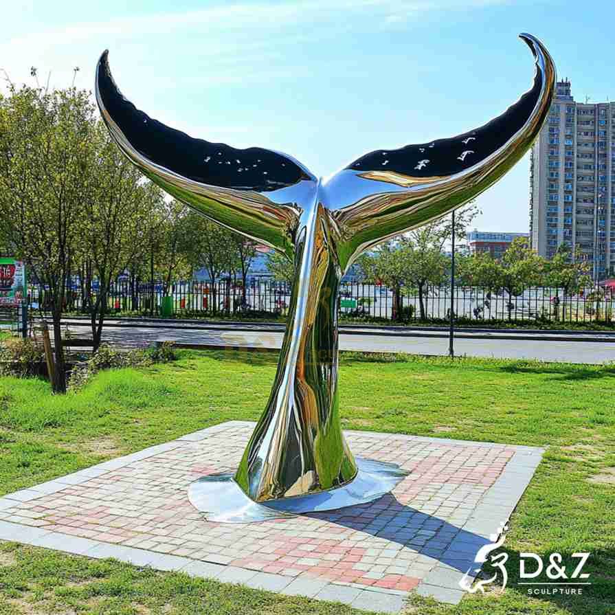 Large Outdoor Metal Whale Tail Sculpture 1