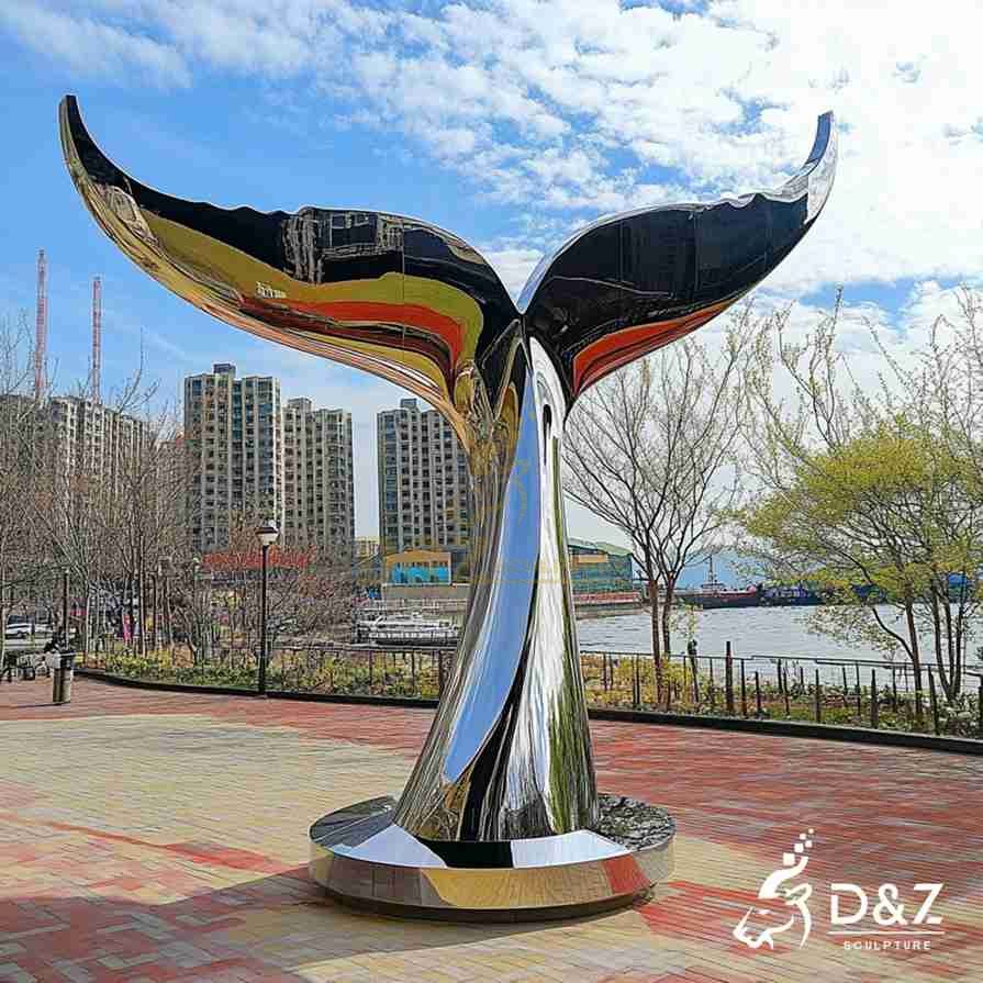Large Outdoor Metal Whale Tail Sculpture 2