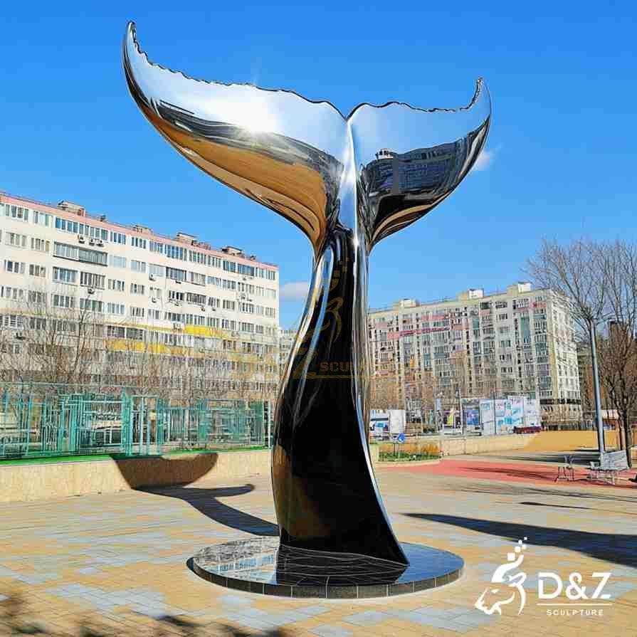 Large Outdoor Metal Whale Tail Sculpture 4
