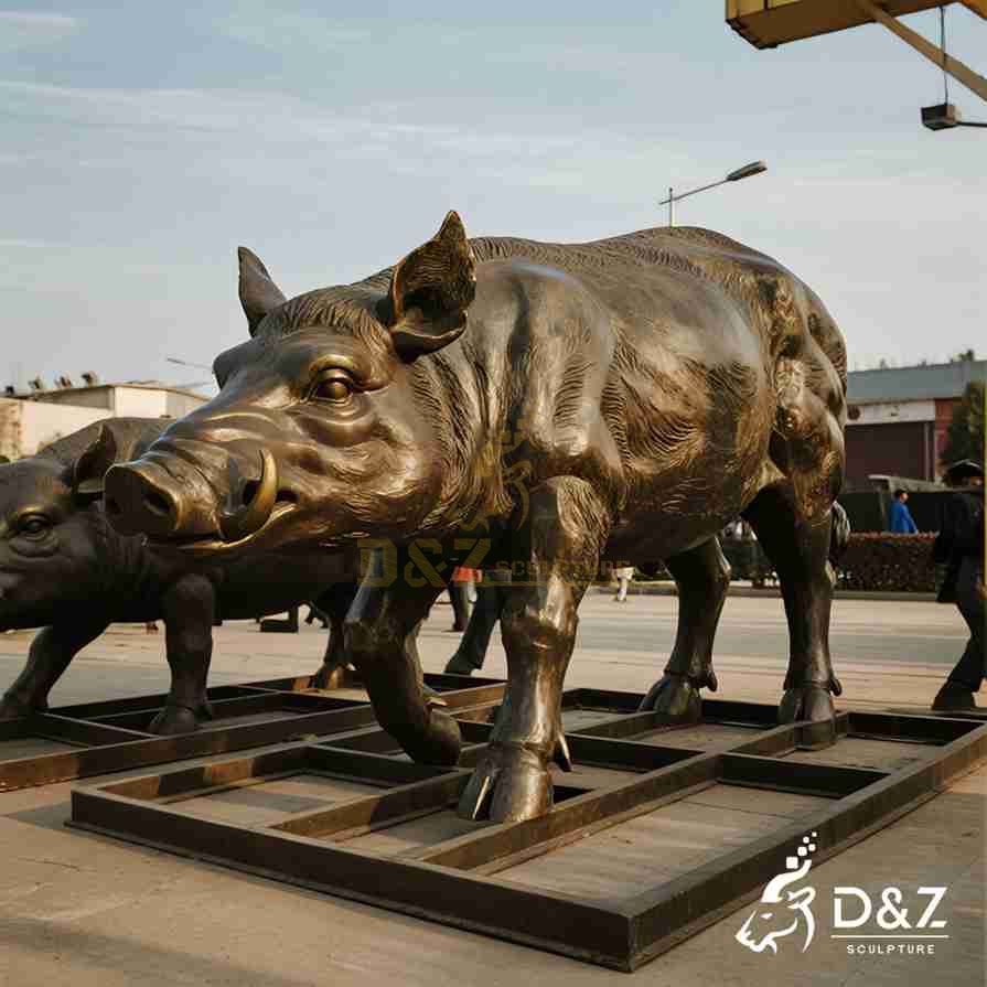 Bronze Wild Boar Statue for Sale 3