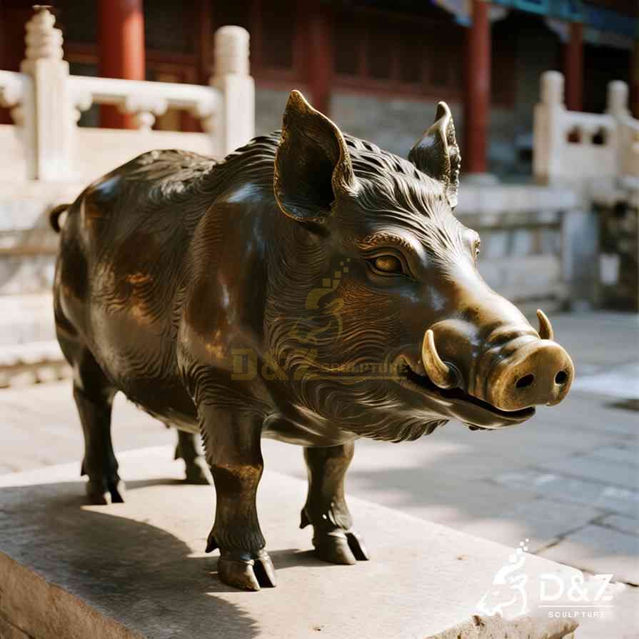 Bronze Wild Boar Statue for Sale 5
