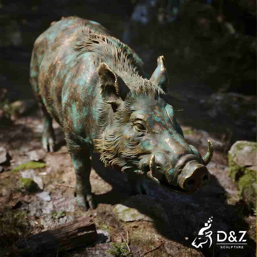 Bronze Wild Boar Statue for Sale 6