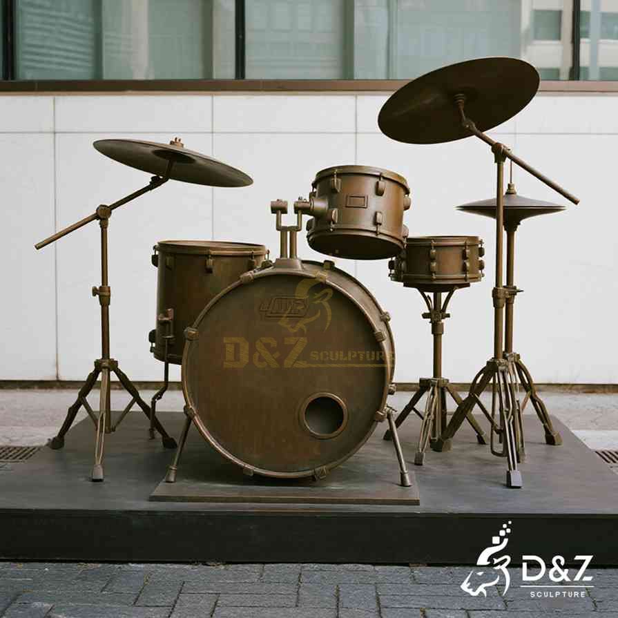 Bronze Drum Sculpture | Musical Instrument Outdoor Art DZJ-38