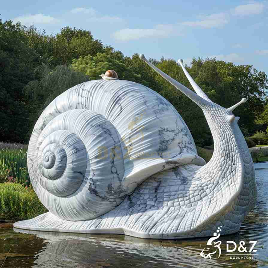 Large Marble Snail Statue 1