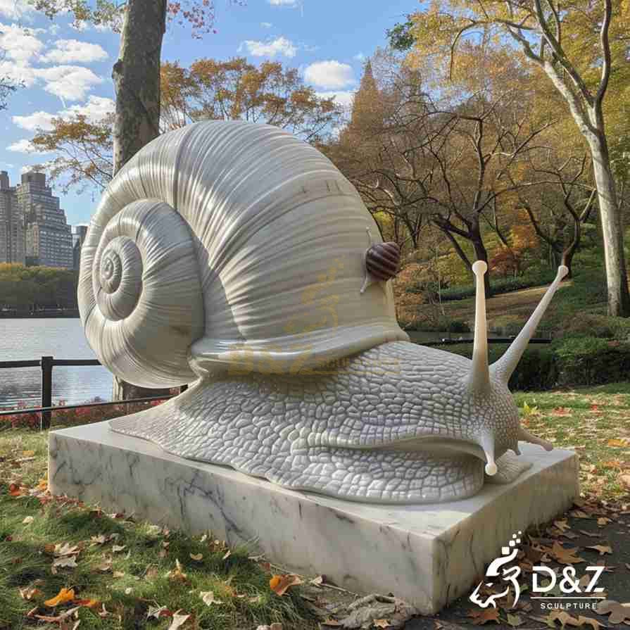Large Marble Snail Statue 2