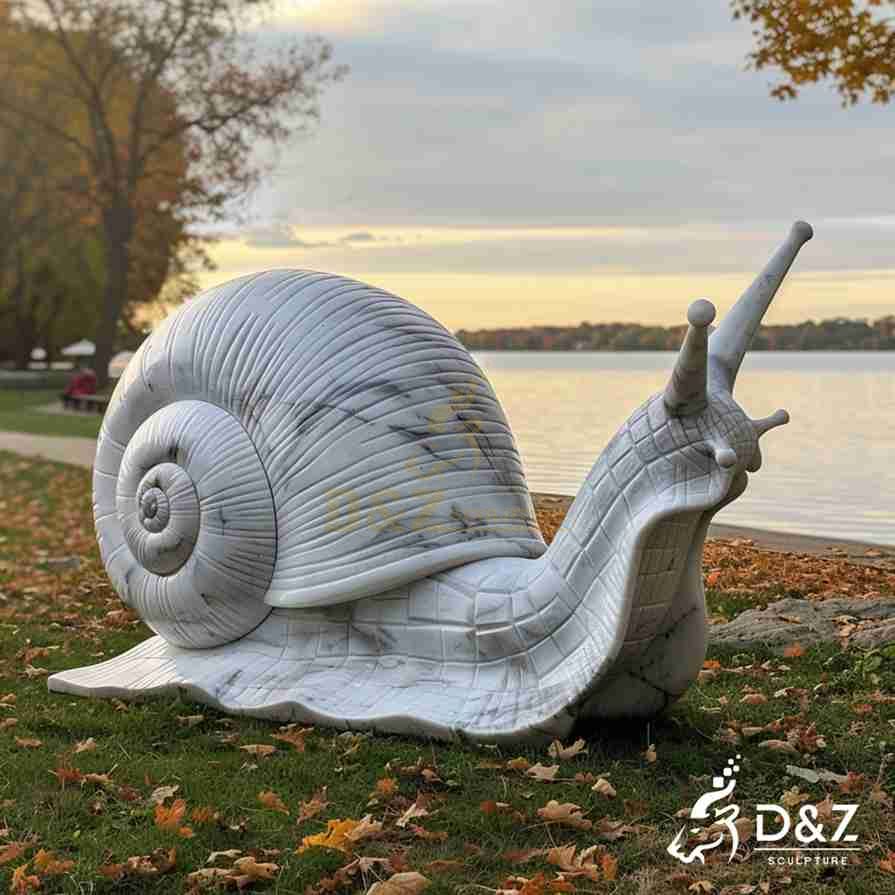 Large Marble Snail Statue 3