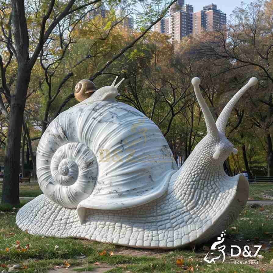 Large Marble Snail Statue 4