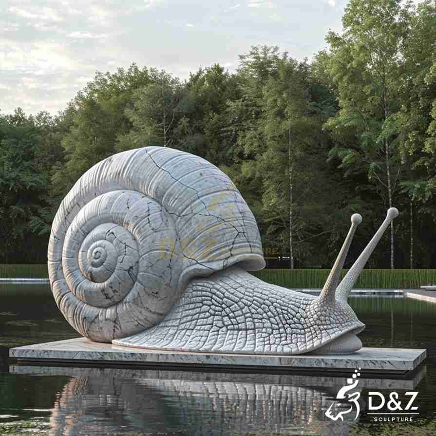 Large Marble Snail Statue 5
