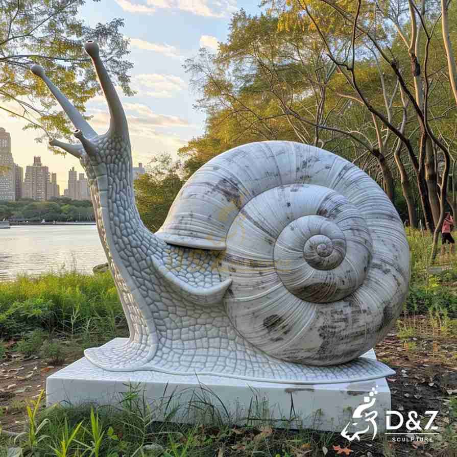 Large Marble Snail Statue 6