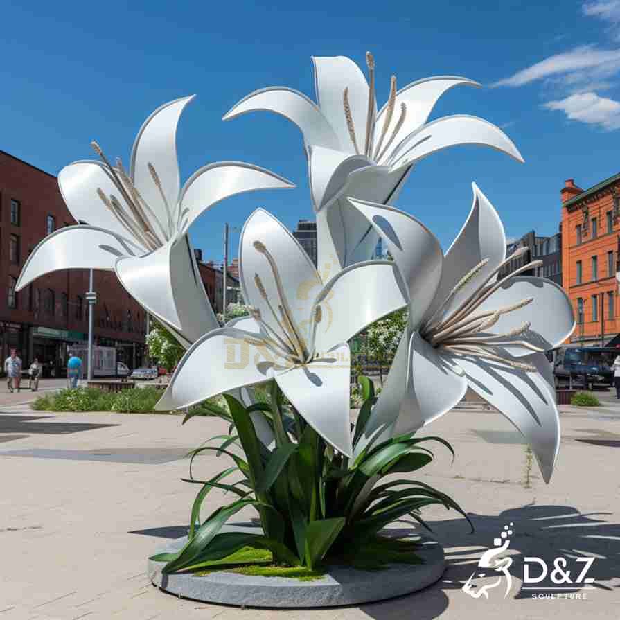 Metal Lily Sculpture 2