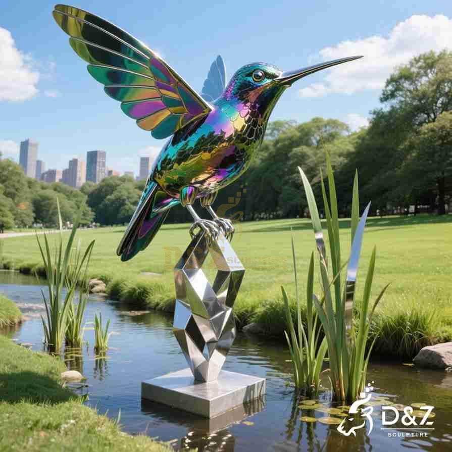 Large Outdoor Metal Hummingbird Sculpture 1