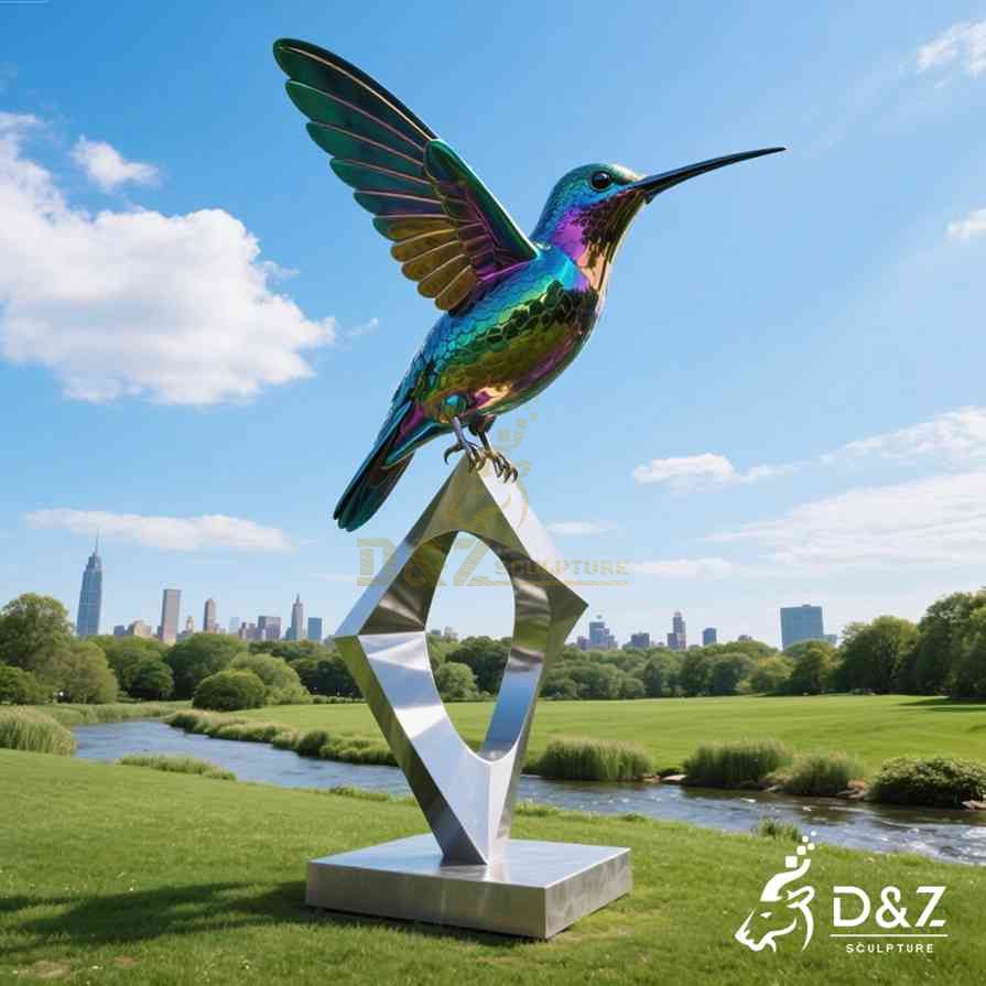 Large Outdoor Metal Hummingbird Sculpture 3
