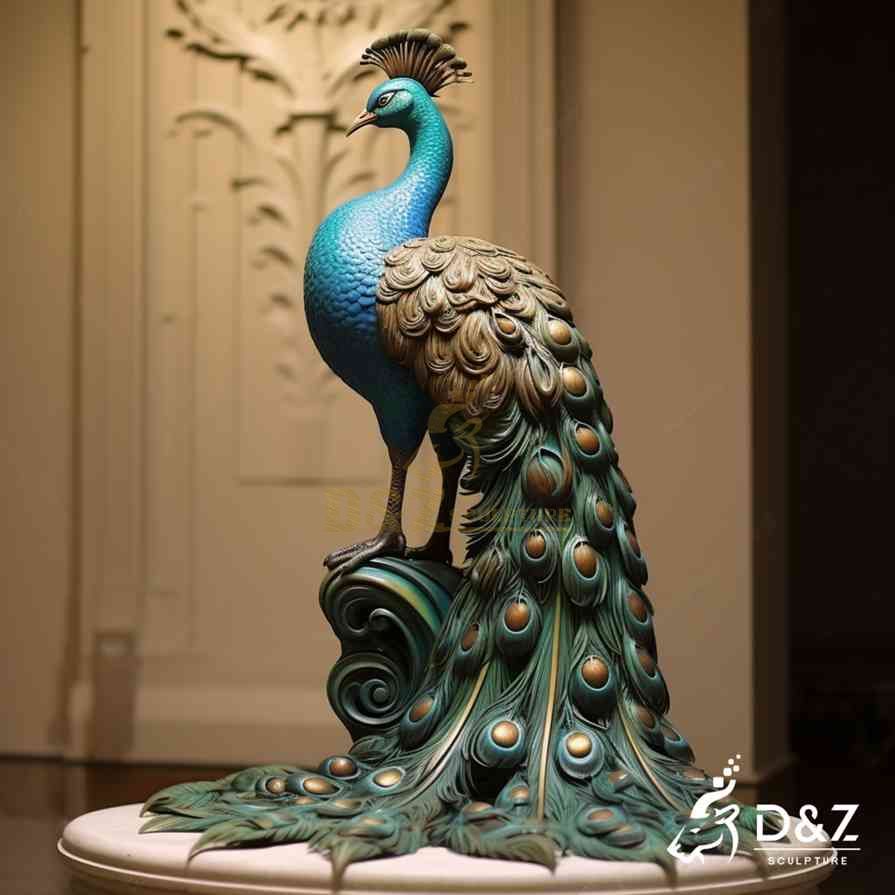 On The Pedestal: Bronze Large Peacock Statue 1