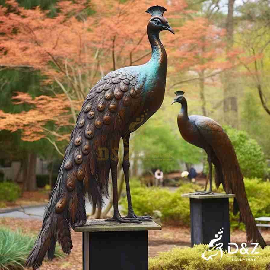 On The Pedestal: Bronze Large Peacock Statue 5