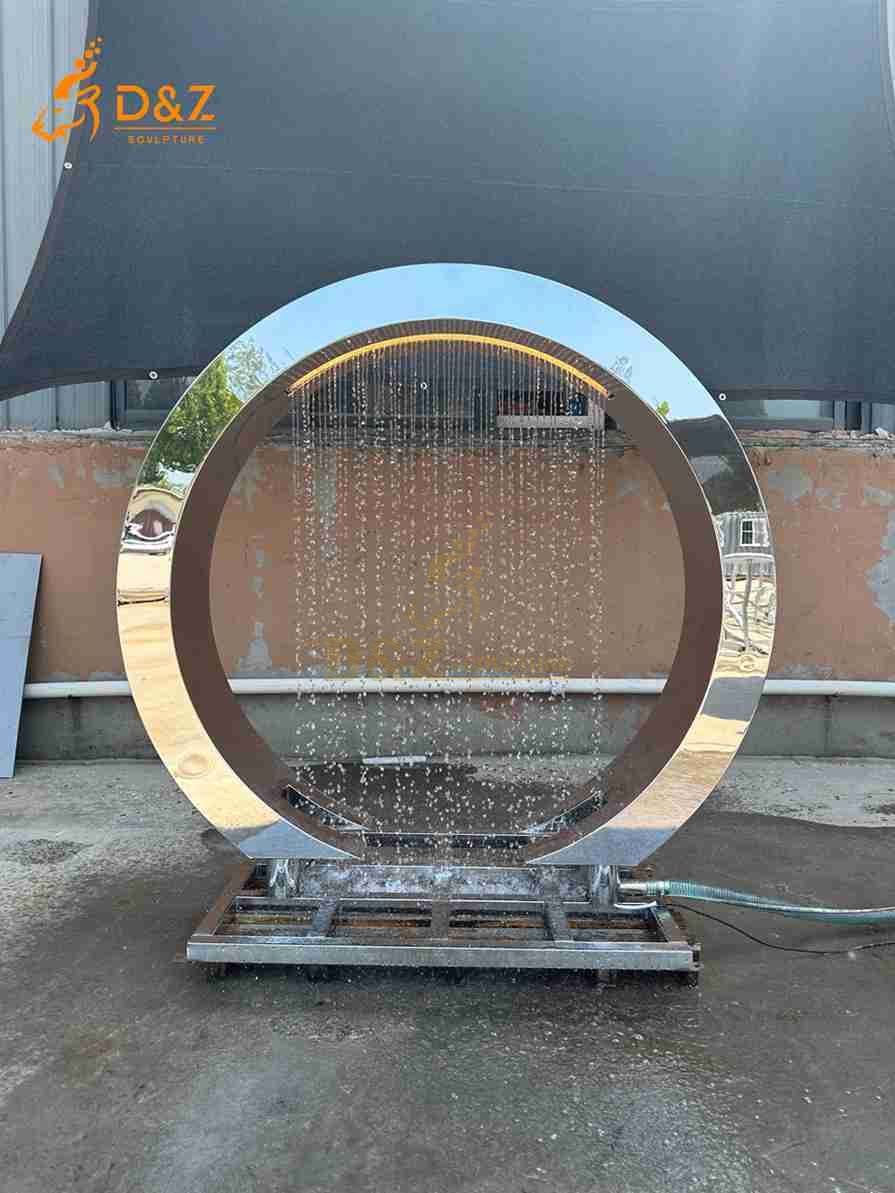 Outdoor Metal Circle Water Fountain 1