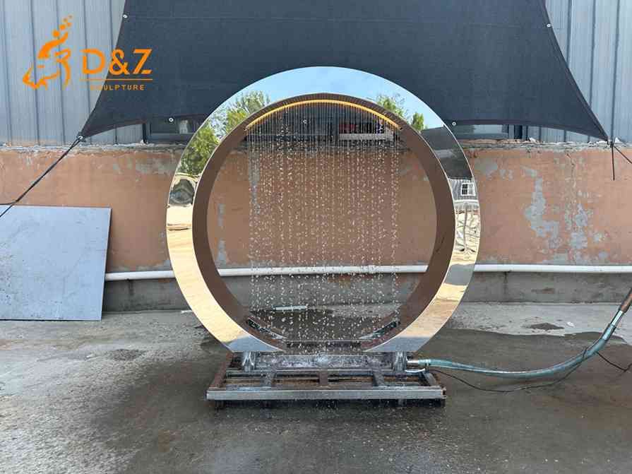 Outdoor Metal Circle Water Fountain 2
