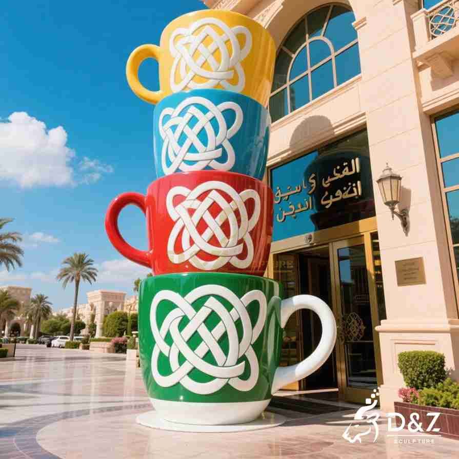 Metal Giant Cup Sculpture 2