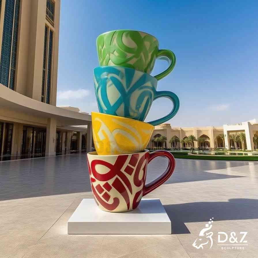 Metal Giant Cup Sculpture 4