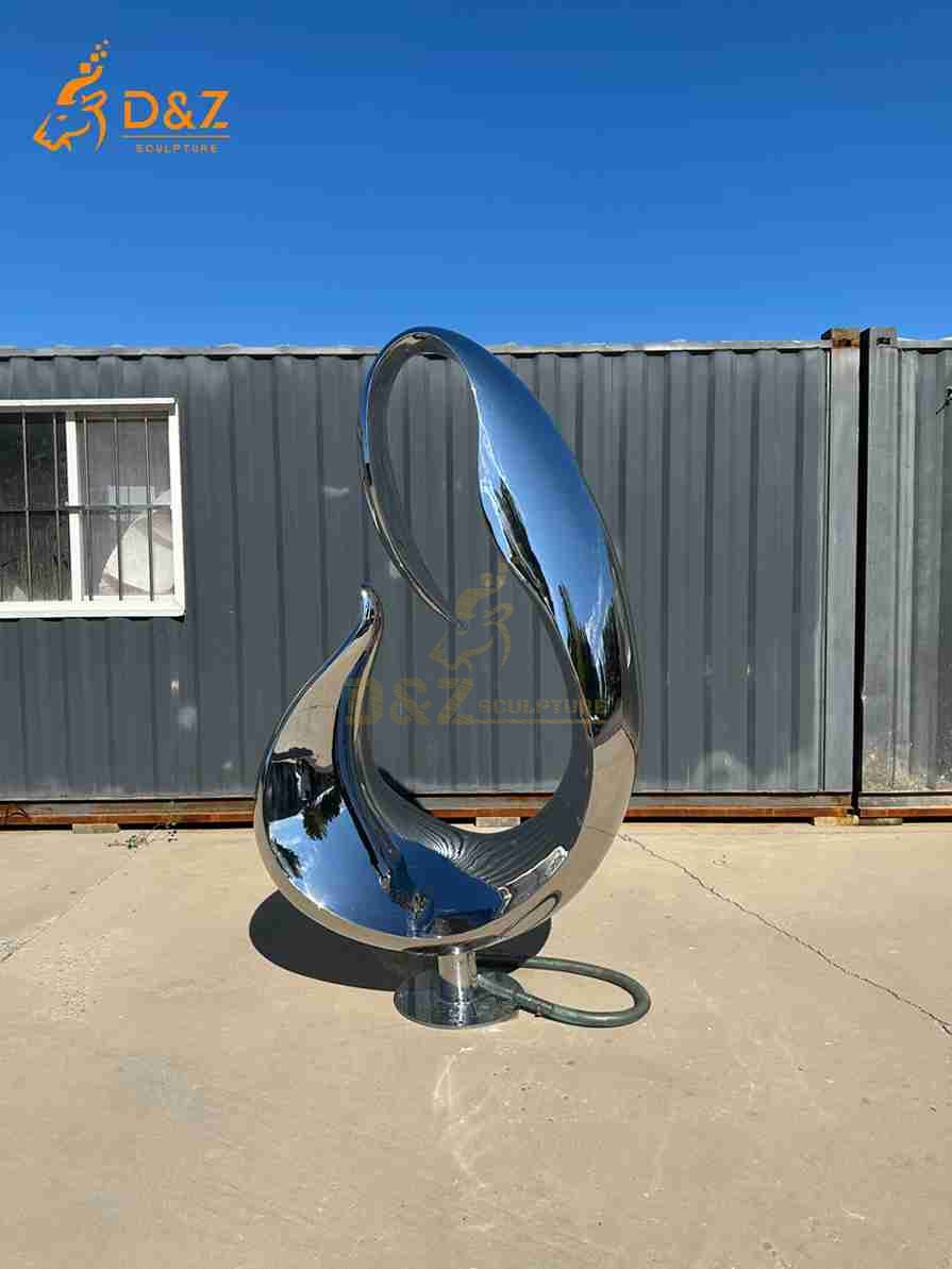 Outdoor Abstract Metal Swan Fountain 1