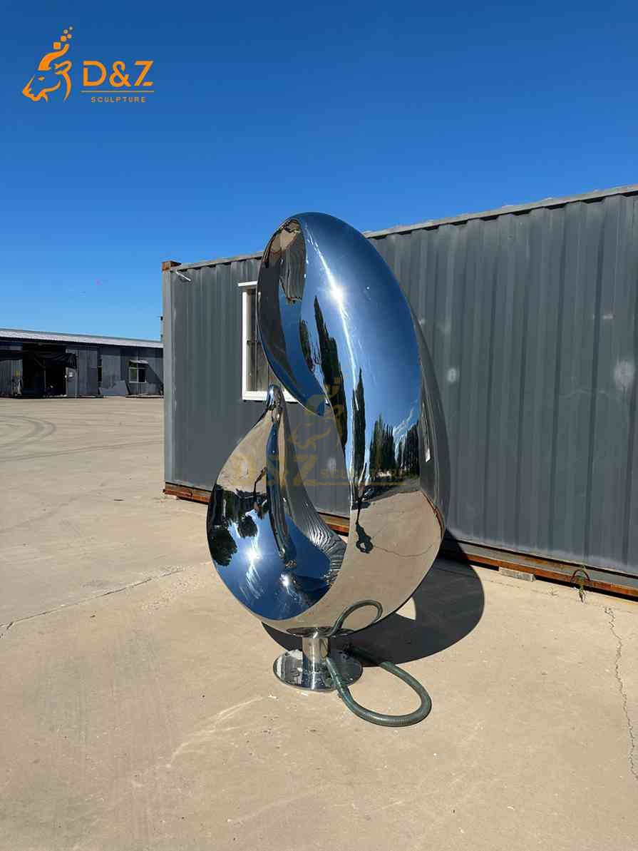 Outdoor Abstract Metal Swan Fountain 5