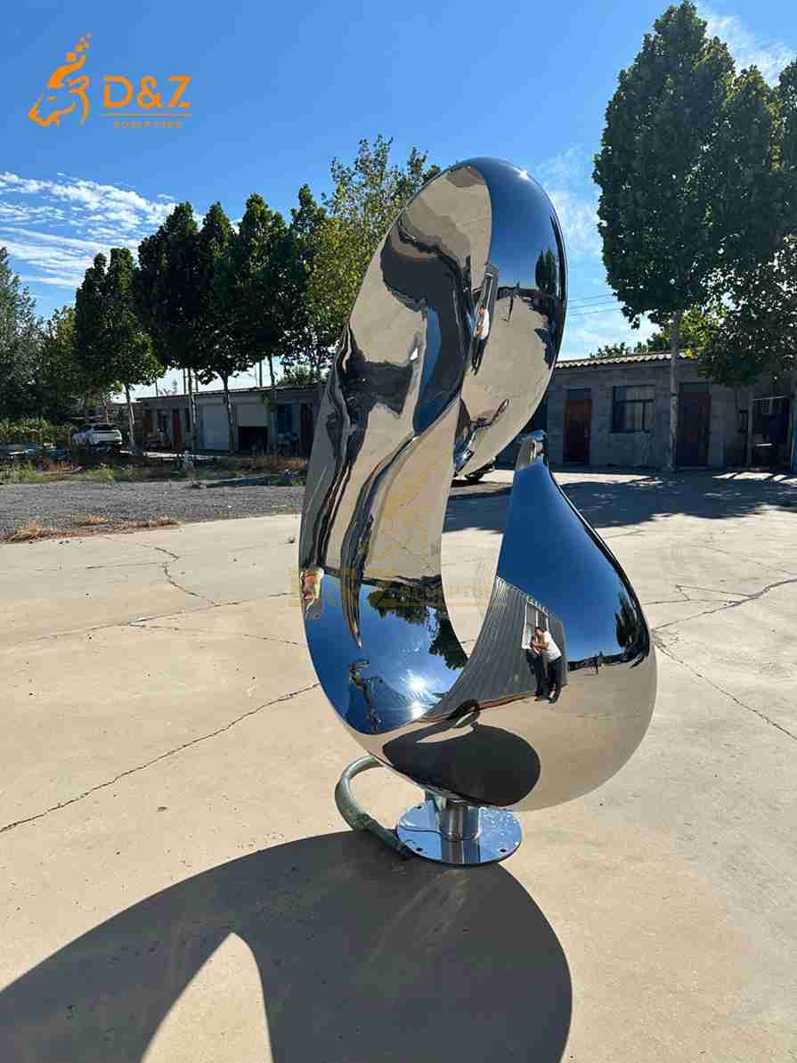 Outdoor Abstract Metal Swan Fountain 6