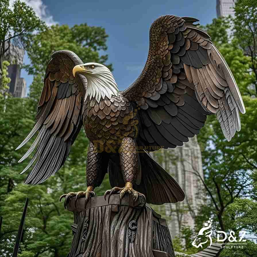 Large Bronze Eagle Statue with Spread Wings 4