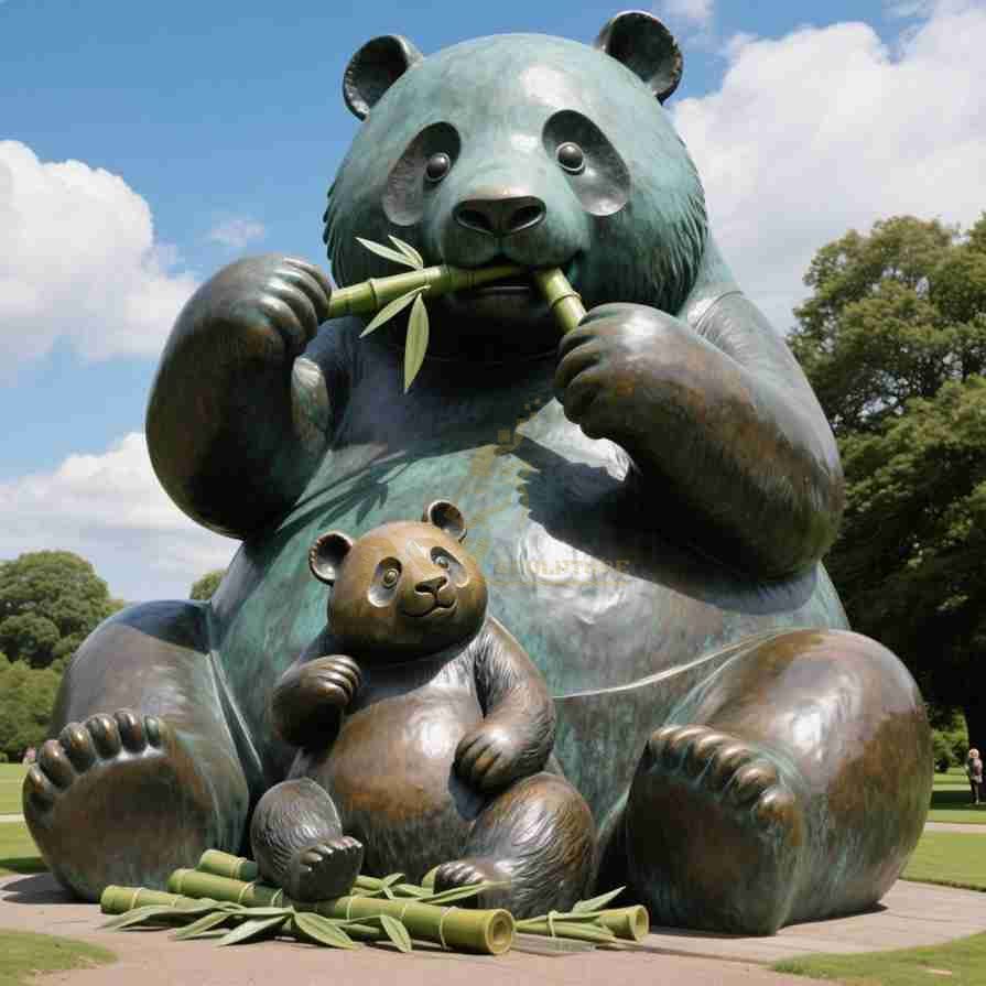 Large Outdoor Bronze Panda Statue 3