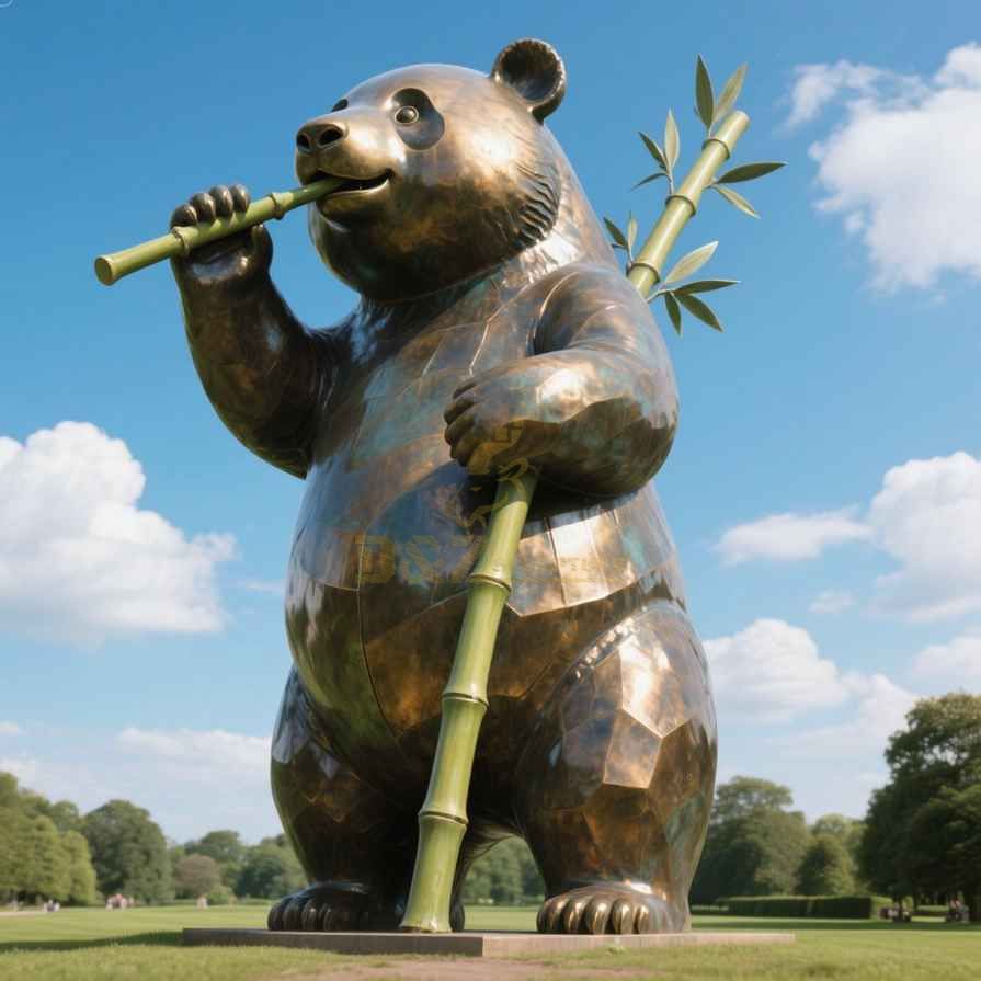 Large Outdoor Bronze Panda Statue 6