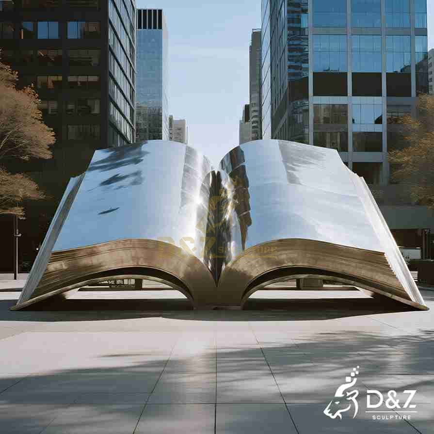 Large Outdoor Metal Open Book Sculpture Art 1