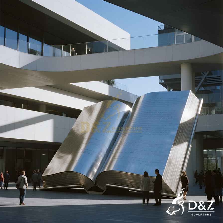Large Outdoor Metal Open Book Sculpture Art 2