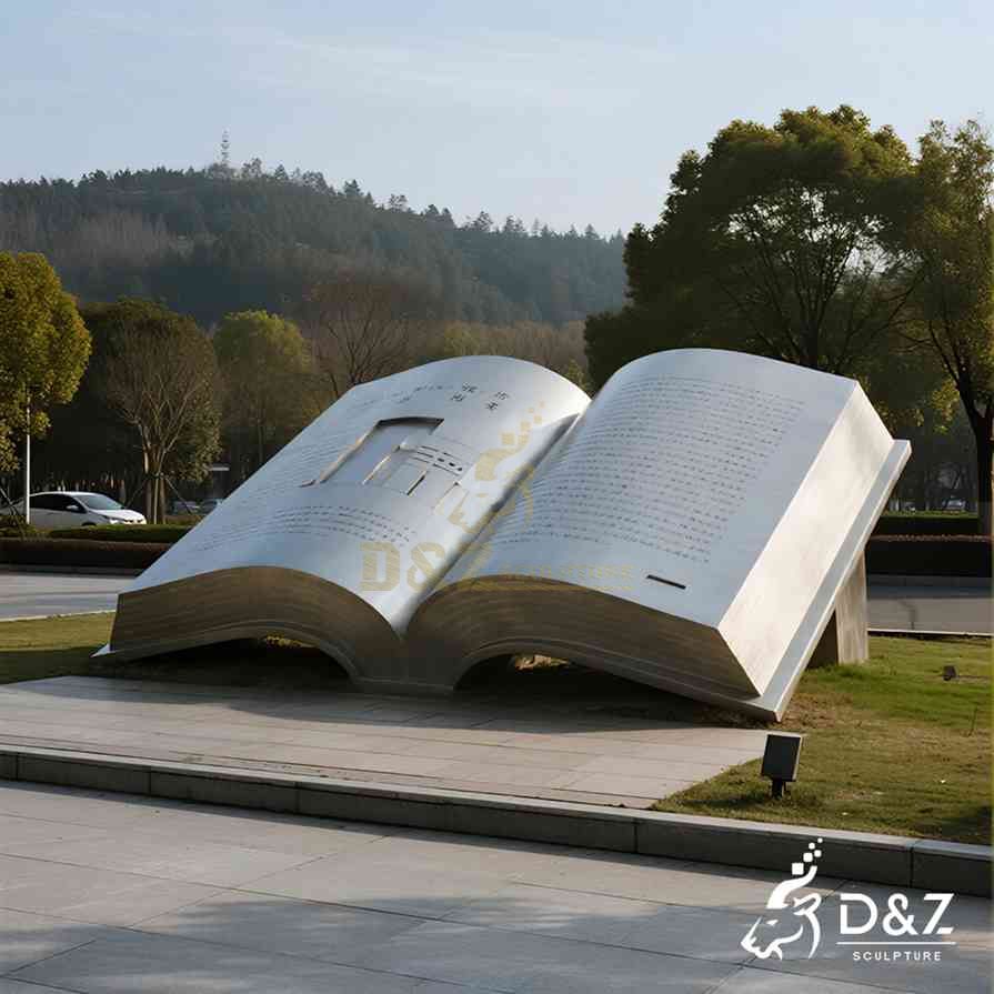 Large Outdoor Metal Open Book Sculpture Art 4