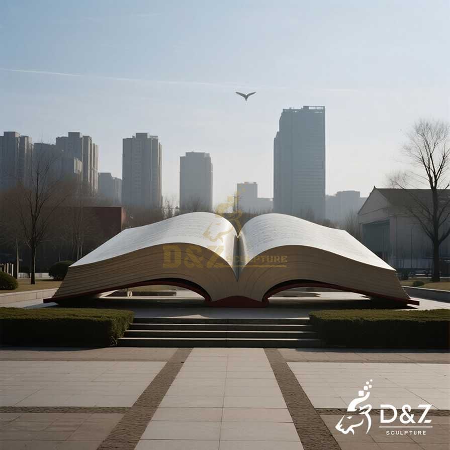 Large Outdoor Metal Open Book Sculpture Art 5