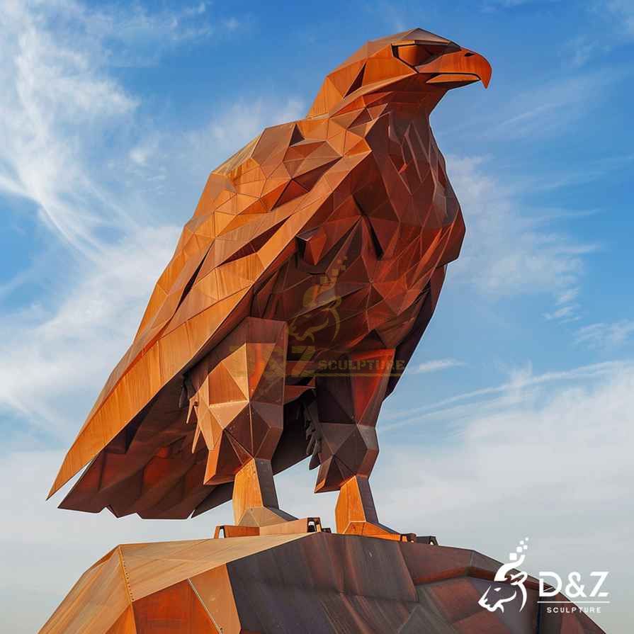 Geometric Corten Steel Falcon Sculpture 1 Geometric Corten Steel Falcon Sculpture 1