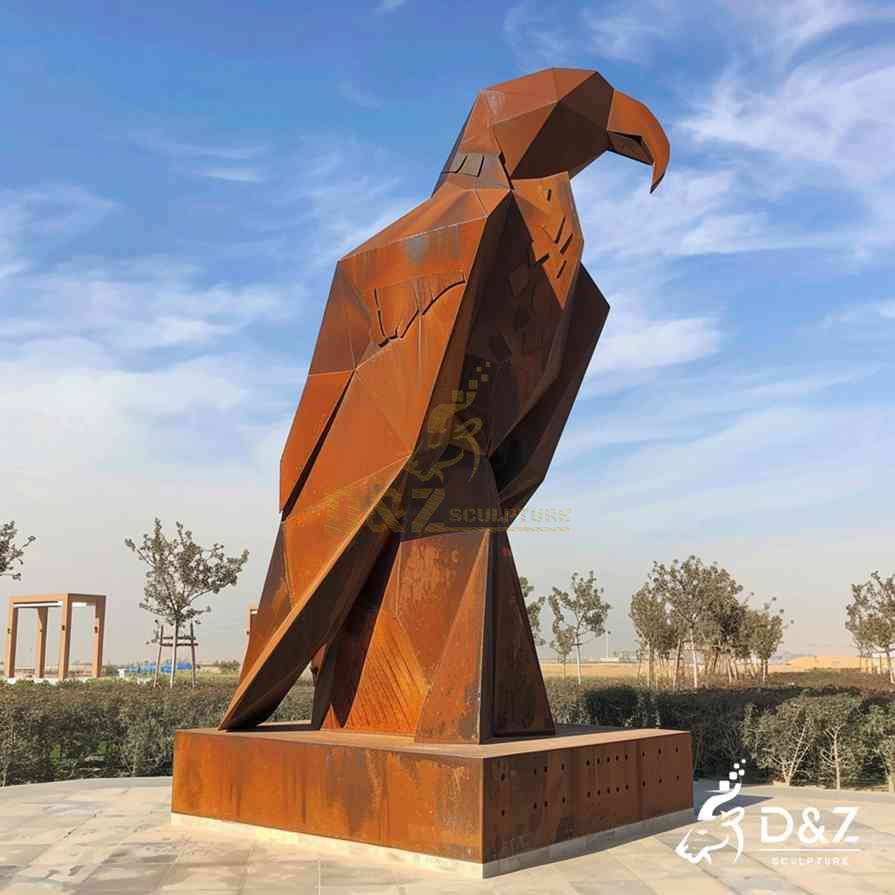 Geometric Corten Steel Falcon Sculpture 3 Geometric Corten Steel Falcon Sculpture 3
