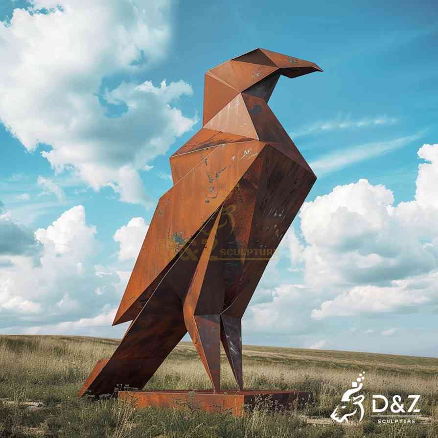 Geometric Corten Steel Falcon Sculpture 4 Geometric Corten Steel Falcon Sculpture 4