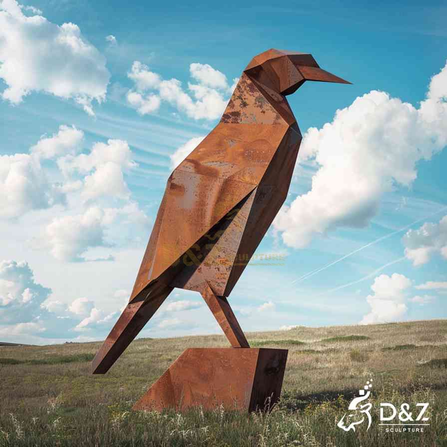 Geometric Corten Steel Bird Sculpture 5 Geometric Corten Steel Bird Sculpture 5
