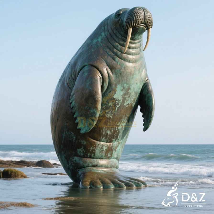 Large Outdoor Bronze Manatee Statue 1