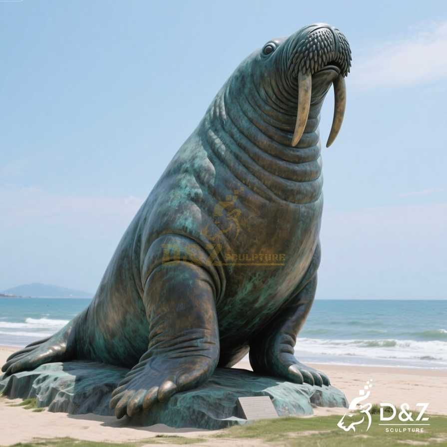 Large Outdoor Bronze Manatee Statue 2