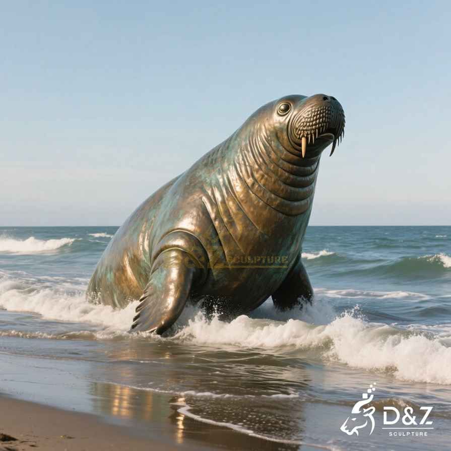 Large Outdoor Bronze Manatee Statue 4