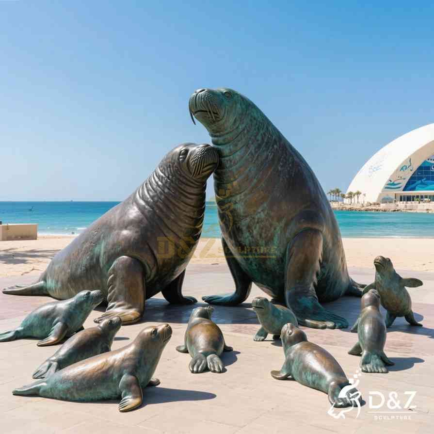 Large Outdoor Bronze Manatee Statue 5