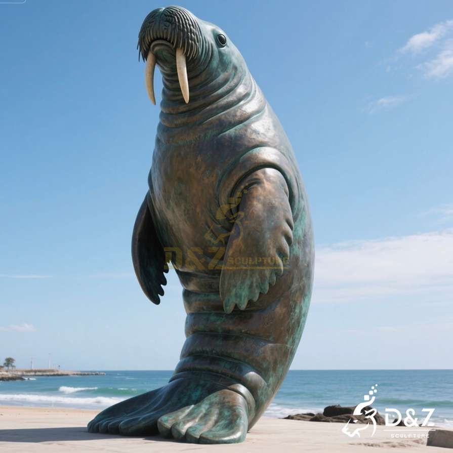 Large Outdoor Bronze Manatee Statue 6