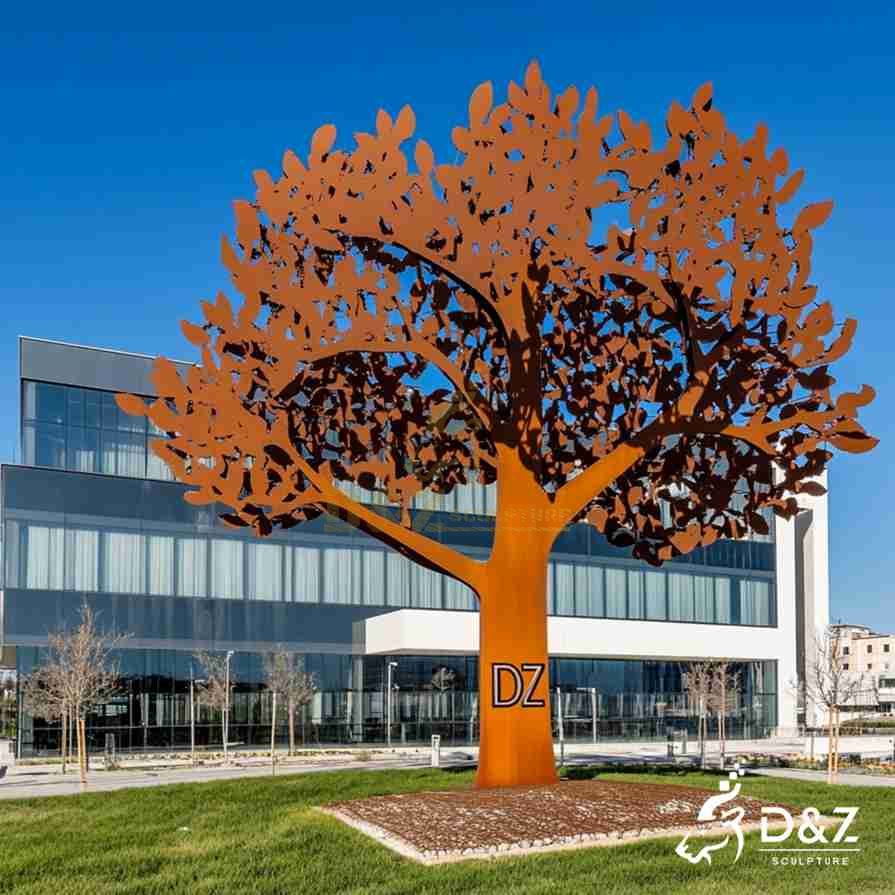 Large Outdoor Corten Steel Tree Sculpture Art 2
