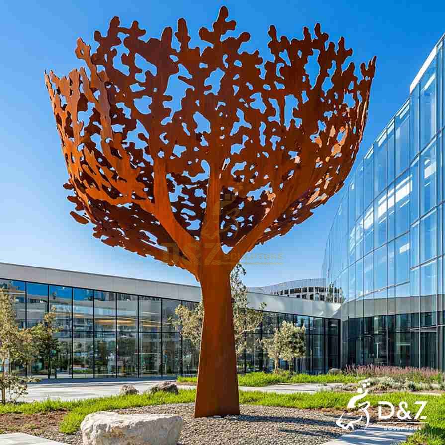 Large Outdoor Corten Steel Tree Sculpture Art 4