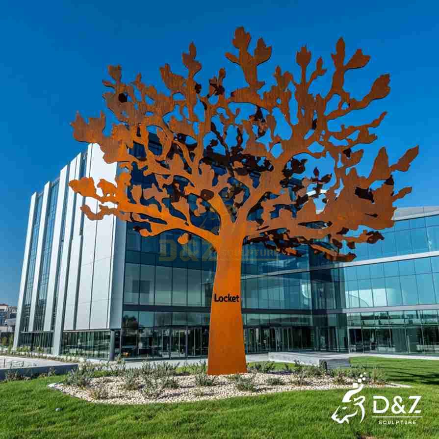 Large Outdoor Corten Steel Tree Sculpture Art 1